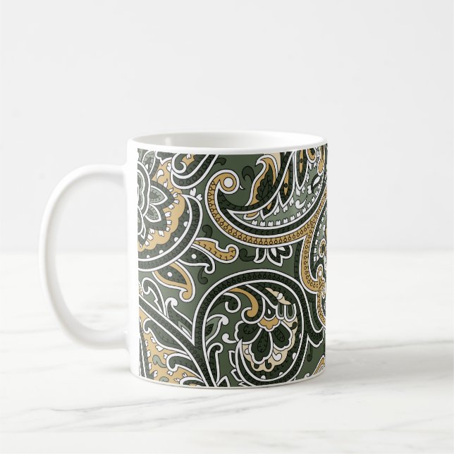 Mug Ethnique Orientale Paisley, Vintage Sans Couche. (Gauche)