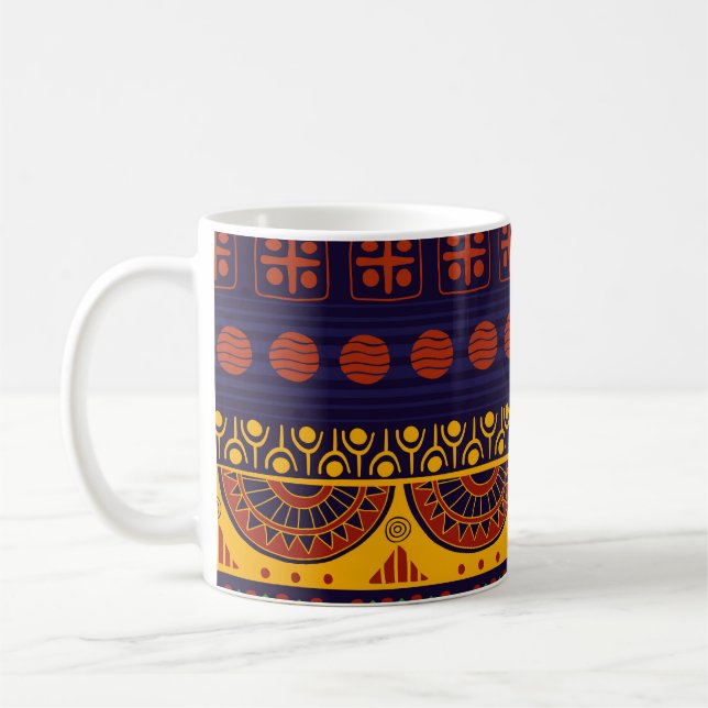 Mug Ethno Tribal : Conception Motif transparente. (Gauche)