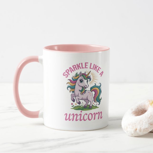 Mug Étincelle comme une licorne (Avec donut)
