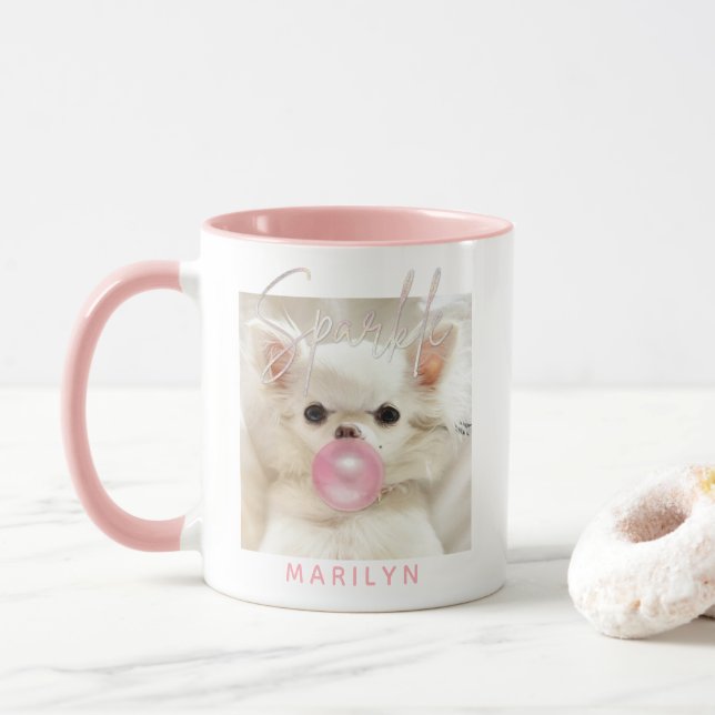 Mug Étincelle Le Minuscule Chi | Glam personnalisé Amo (Avec donut)