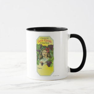 Mug Étiquette bien choisi de raisins de Keuka de lac