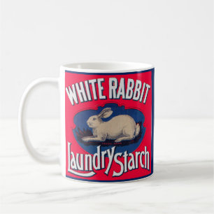 Mug Étiquette d'amidon de lave lapin blanc