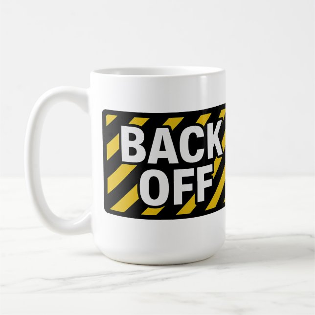 Mug Étiquette d'avertissement de retour - Gras noir et (Gauche)