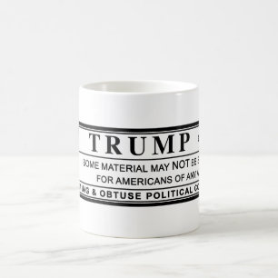 Mug Étiquette d'avertissement Donald Trump