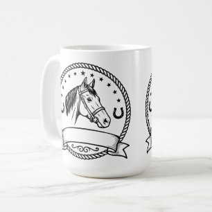 Mug Étiquette de badge de cheval occidental