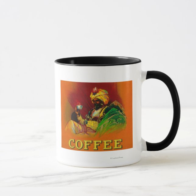 Mug Étiquette de café homme arabe (Droite)