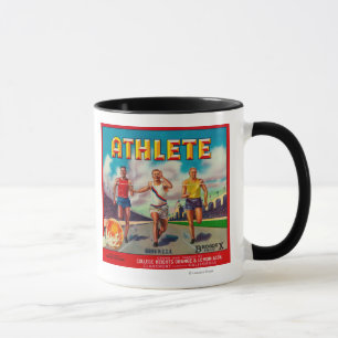 Mug Étiquette de caisse d'agrume de marque d'athlète