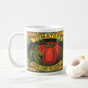 Mug Étiquette de caisse de fruits vintage, tomates du