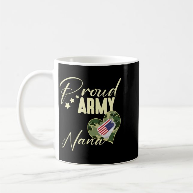 Mug Étiquette de chien de camouflage de l'armée fière  (Gauche)