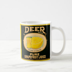 Mug étiquette de jus de pamplemousse de marque Cerfs d