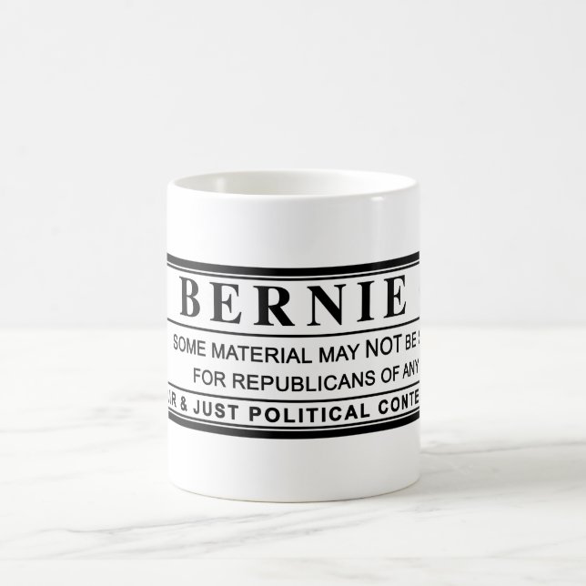Mug Étiquette de mise en garde de ponceuses de Bernie (Centre)