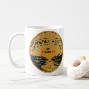 Mug Étiquette de produits vintage Art, Golden West Oil