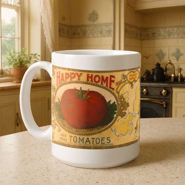 Mug Étiquette de tomates en conserve vintage 1920 (Créateur téléchargé)