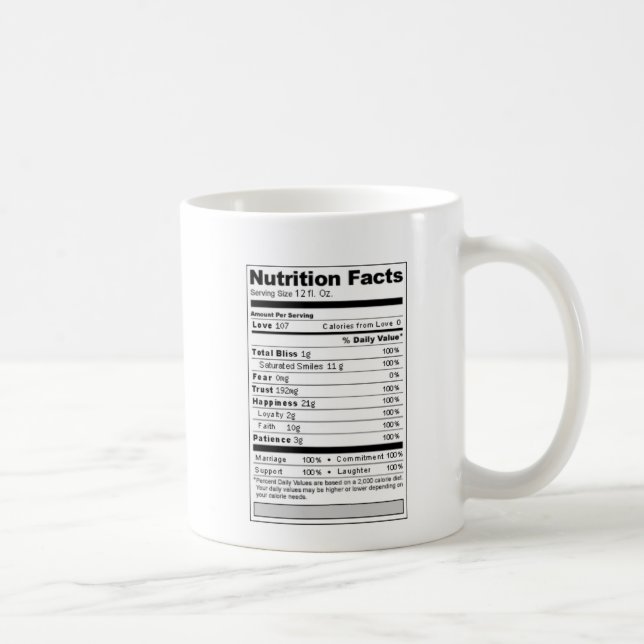 Mug Étiquette drôle de nutrition de bonbon à mâcher de (Droite)