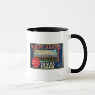 Mug Étiquette du cadran de poire du mont Adams Yakima,