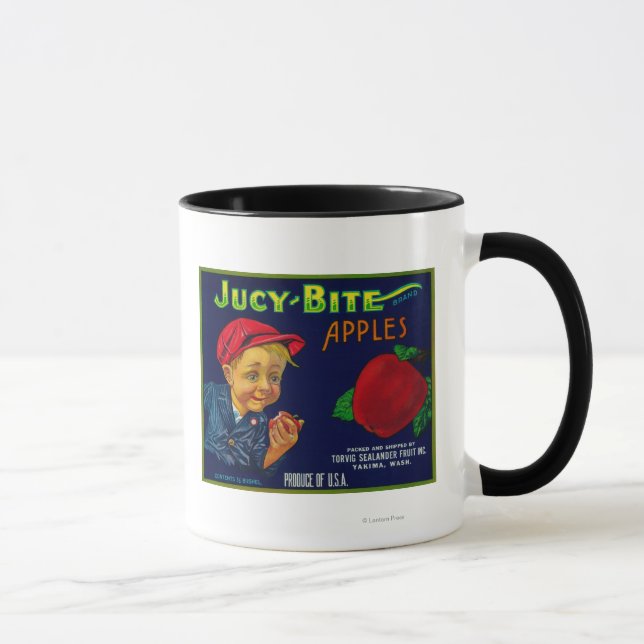 Mug Étiquette du taux de pomme Jucy BiteYakima, WA (Droite)