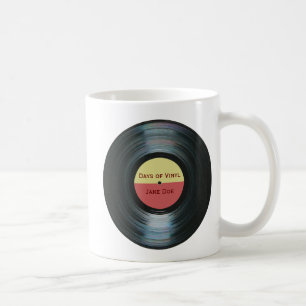 Mug Étiquette noir Drinkware de disque de musique de