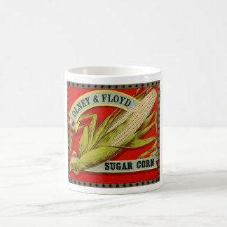 Mug Étiquette végétal vintage, Olney & Floyd Maïs à su