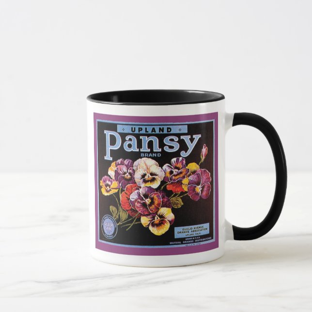 Mug Étiquette Vintage Crate Pansand Haut (Droite)