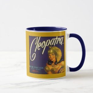 MUG ÉTIQUETTE VINTAGE DE CAISSE D'AGRUME DE CLÉOPÂT