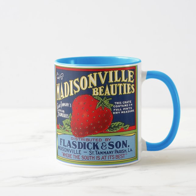 MUG ÉTIQUETTE VINTAGE DE CAISSE DE FRAISE DU ~ (Droite)