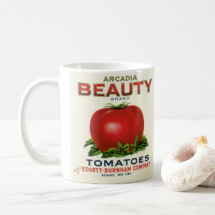 Mug Étiquette vintage de fruit, Arcadia Beauté Tomates