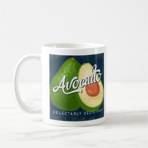 Mug Étiquette vintage de fruit d'avocat rétro
