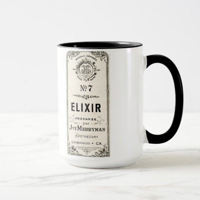 Mug Étiquette vintage d'élixir d'apothicaire (Droite)