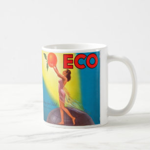 Mug Étiquette vintage Eco Orange