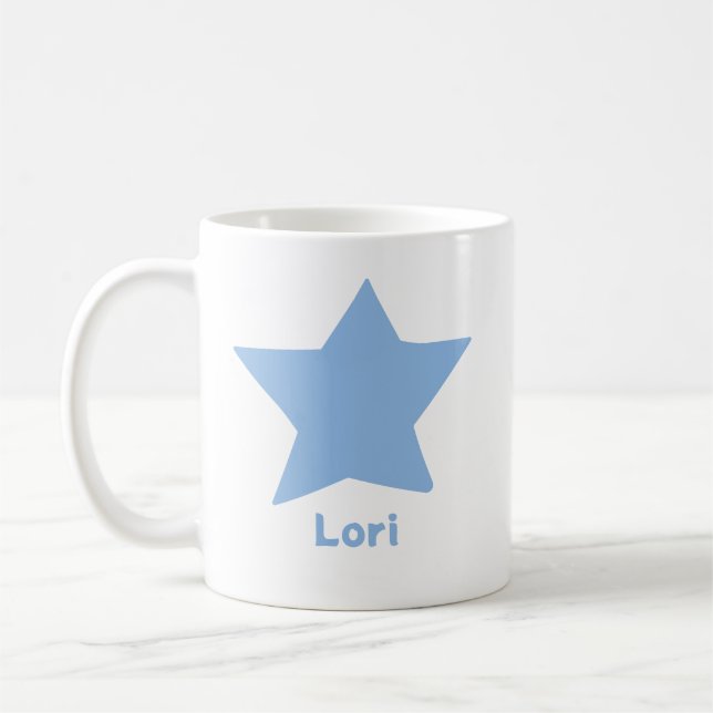 Mug Étoile à cinq branches griffonnée avec nom ou autr (Gauche)