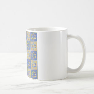 Mug Étoile de David Judaica Métal Or Bleu