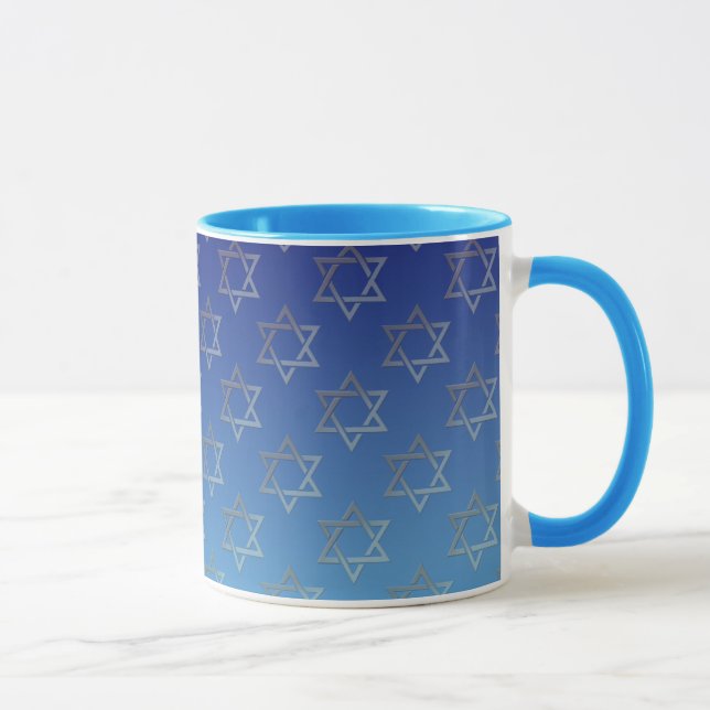 Mug Étoile de David sur l'arrière - plan bleu (Droite)