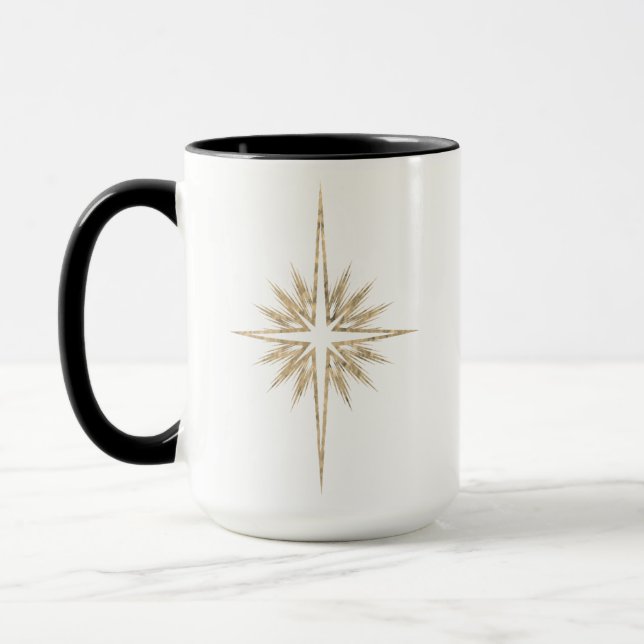 Mug Étoile de la Nativité de Bethléem Écriture Noir No (Gauche)