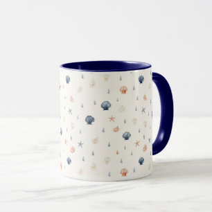 Mug Étoile de mer Coquillage Motif Sans Couture