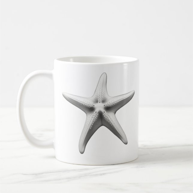 Mug Étoile de mer noire et blanche (Gauche)