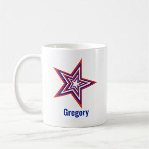 Mug Étoile patriotique américaine rouge blanc et bleu