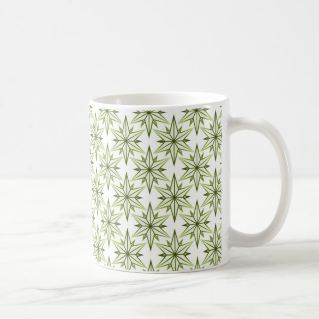 Mug étoilé rétro, Vert olive (Droite)