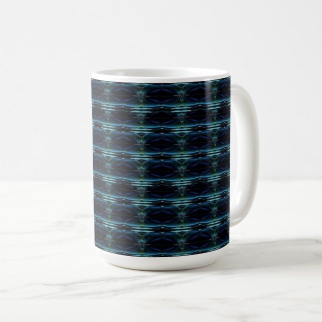 Mug Etoiles arc-en-ciel bleu vert, Motif Artdeco (Devant droit)