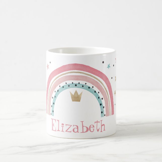 Mug Étoiles Arc-en-ciel Mignonnes Élégantes (Centre)