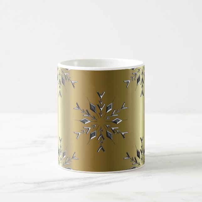 Mug Étoiles Argent Sur Noël Or (Centre)