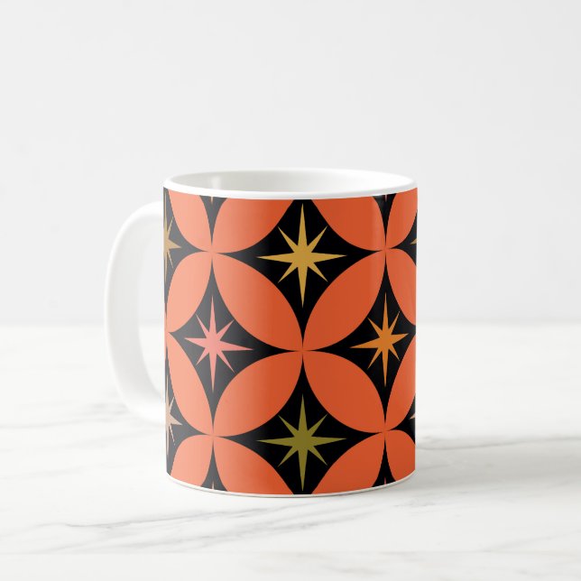 Mug Étoiles atomiques de milieu de siècle sur des cerc (Devant gauche)