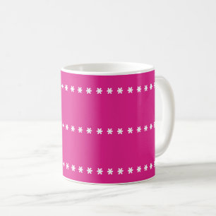 Mug Étoiles blanches sur arrière - plan rose