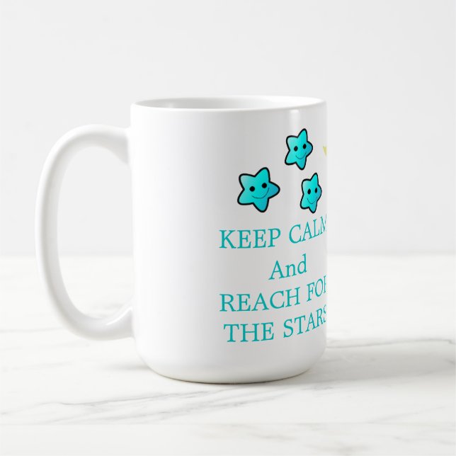 Mug Étoiles bleues avec citation (Gauche)