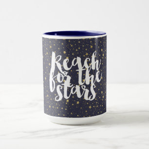 Mug Étoiles bleues de la Marine d'or éparpillées
