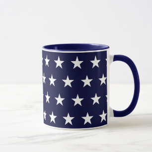 Mug Étoiles bleues marine et blanches