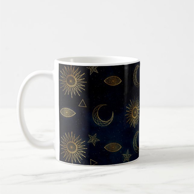 Mug Étoiles célestes Blue Gold Sun Moon (Gauche)