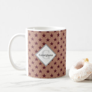 Mug Étoiles de câble géométriques monogrammes sur le l