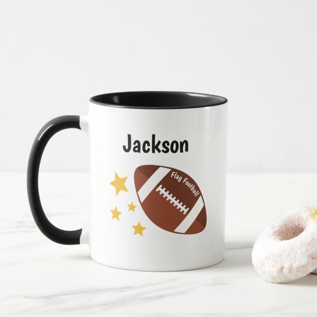 Mug Étoiles de football drapeau pour enfants Personnal (Avec donut)