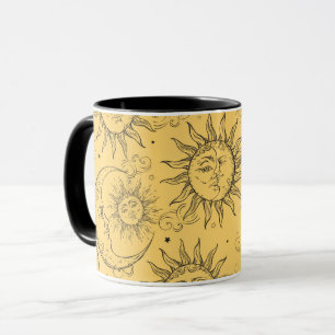 Mug Étoiles de la Lune de soleil céleste Vintage