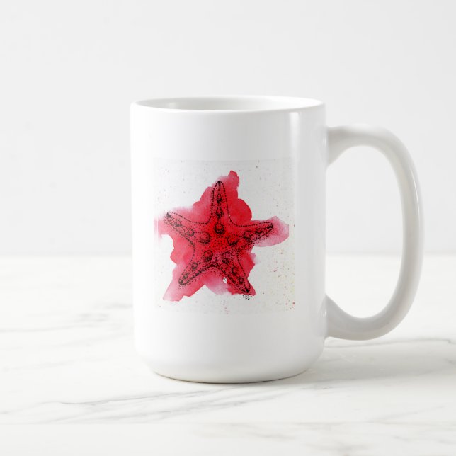 Mug Étoiles de mer d'aquarelle (Droite)